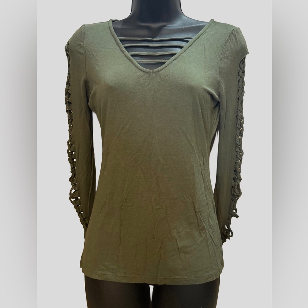 VENUS Olive Long Sleeve Blouse